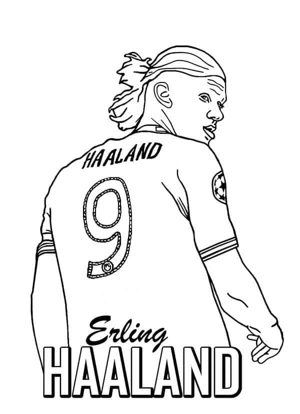 Erling Haaland pro 3leté děti omalovánka