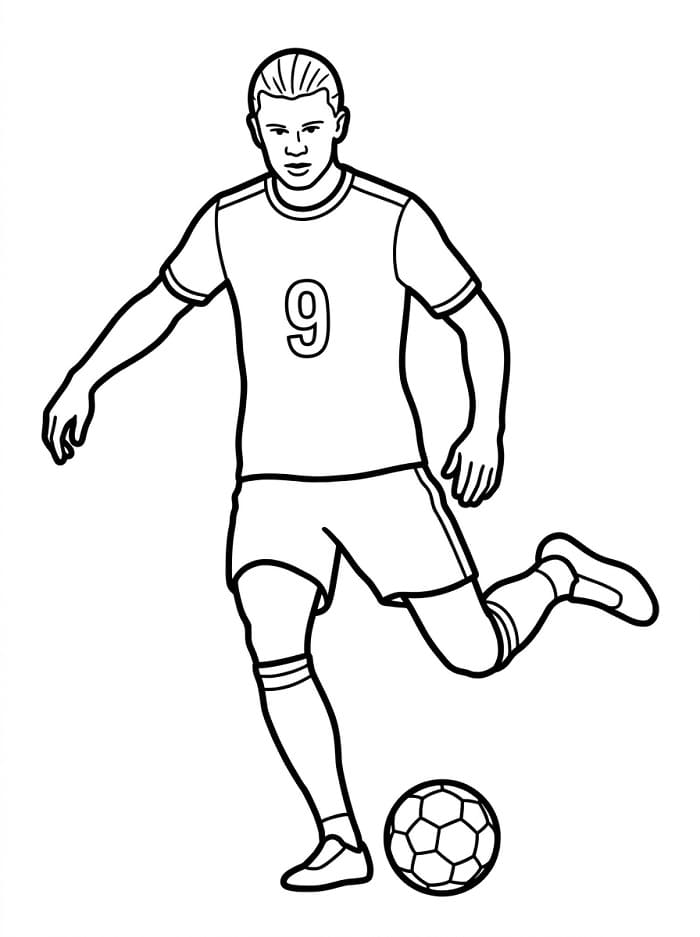 Erling Haaland pro děti omalovánka