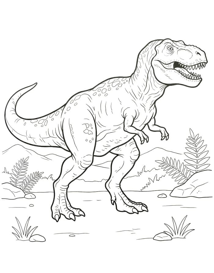 Jeden T-Rex omalovánka