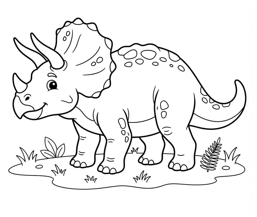 Jeden Triceratops omalovánka