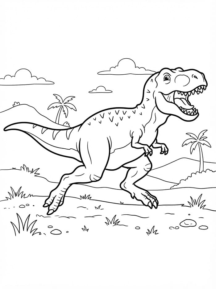 Jeden dinosaurus T-Rex omalovánka