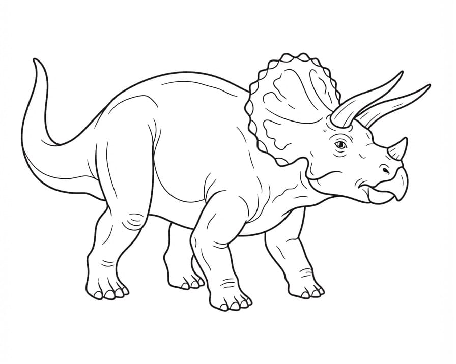 Jeden dinosaurus Triceratops omalovánka