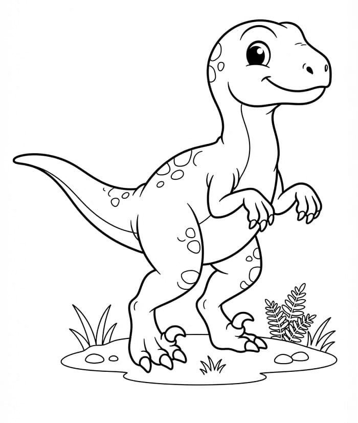 Omalovánka Jeden roztomilý Velociraptor