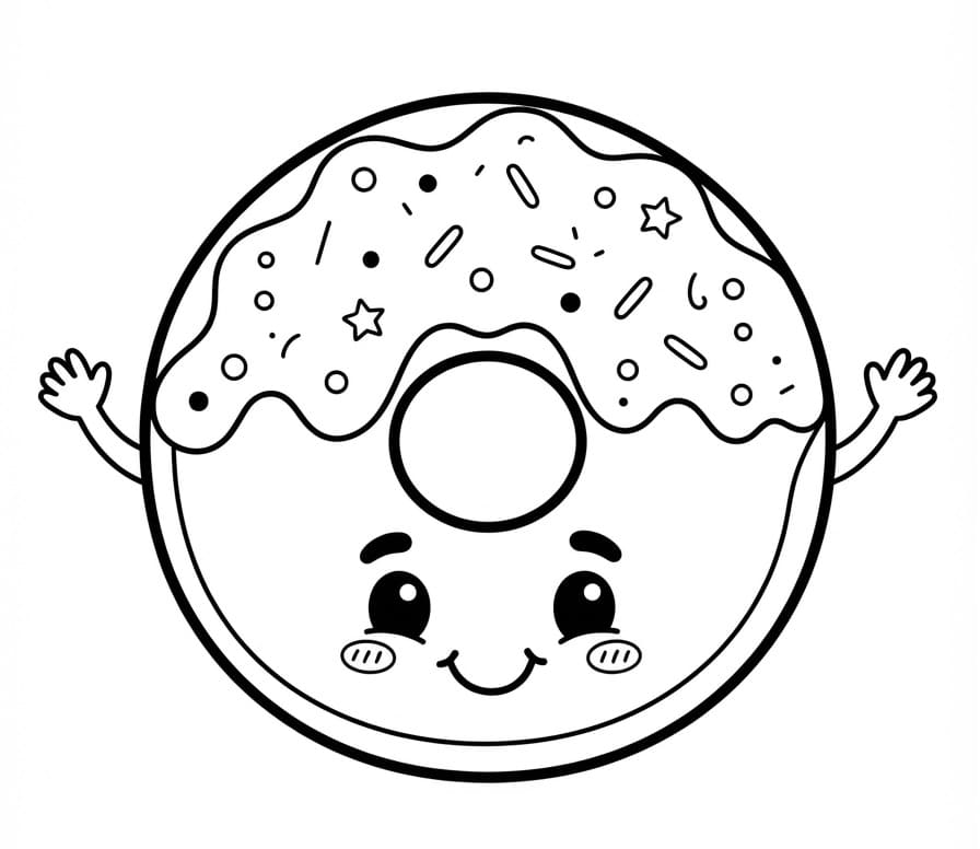 Omalovánka Jeden roztomilý donut