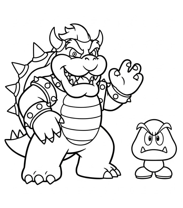 Jednoduchý Bowser omalovánka
