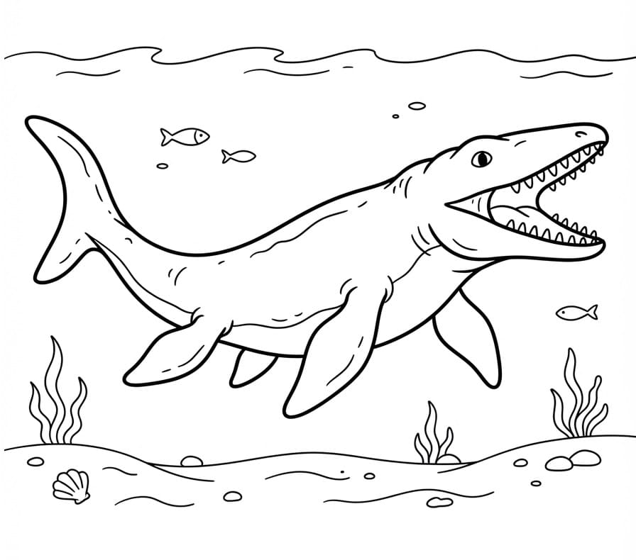 Jednoduchý Mosasaurus omalovánka
