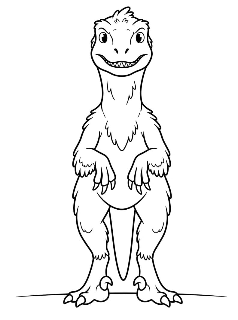 Jednoduchý Velociraptor omalovánka