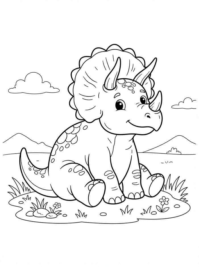 Kouzelný Triceratops omalovánka