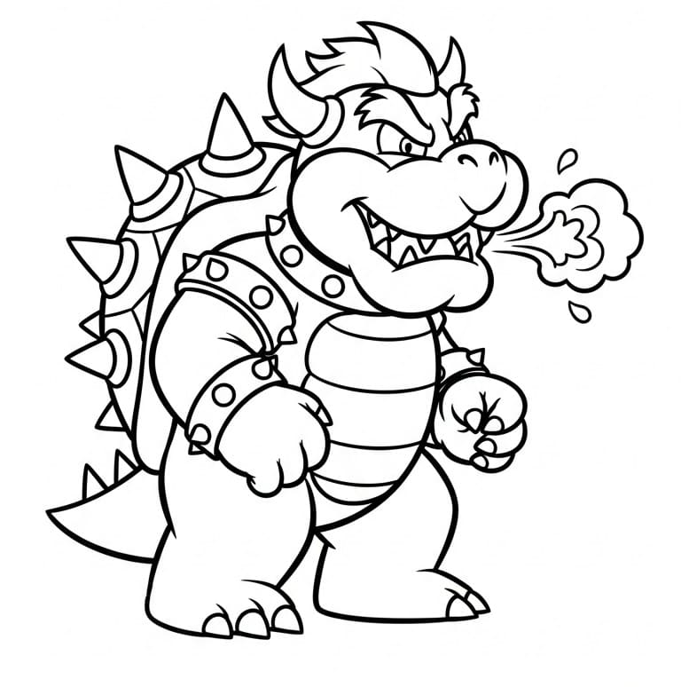 Kreslený Bowser omalovánka