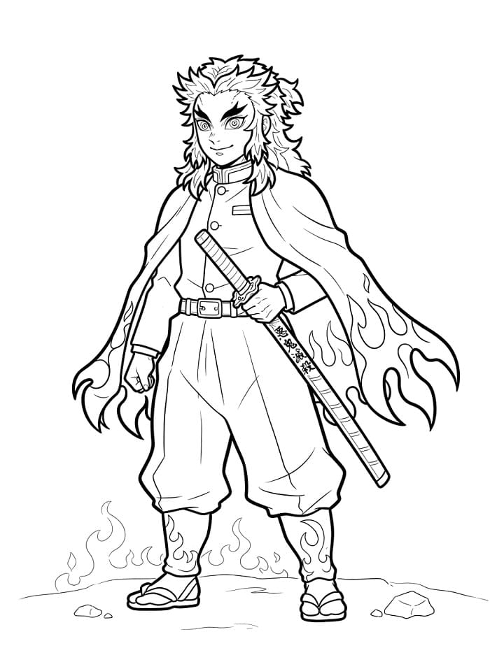 Kyojuro Rengoku zadarmo omalovánka