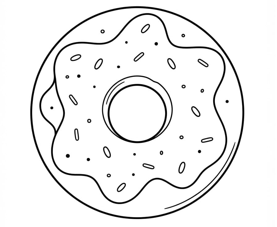 Lahodný donut omalovánka