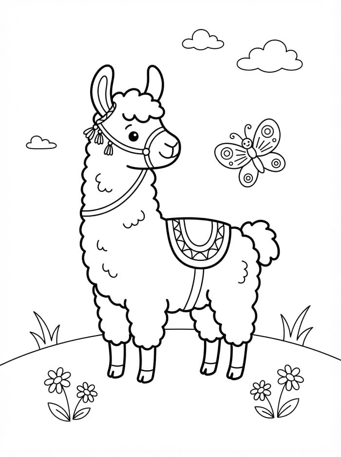 Lama omalovánky