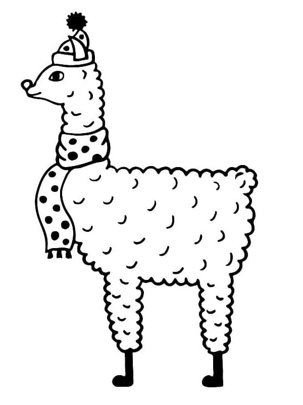Lama k vytisknutí omalovánka