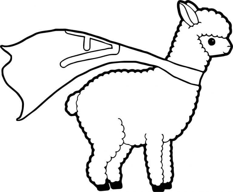 Lama k vytištění pro děti omalovánka