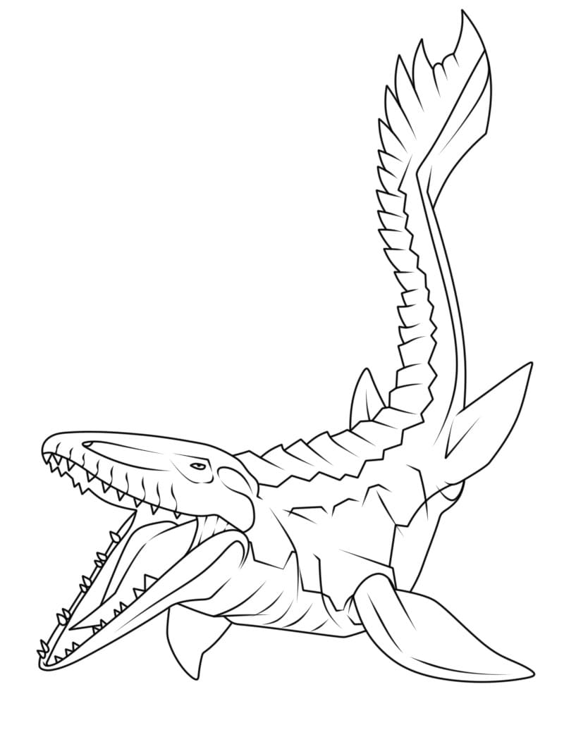 Mosasaurus k vytisknutí omalovánka
