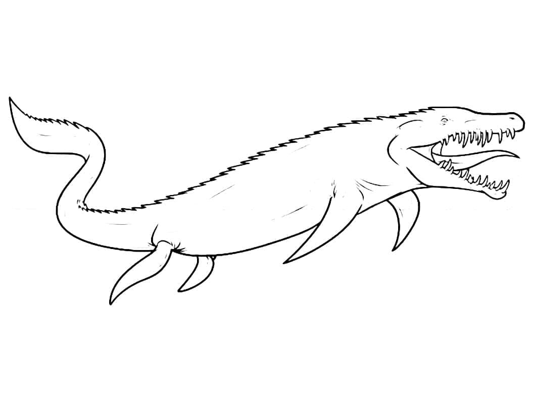 Mosasaurus k vytištění pro děti omalovánka