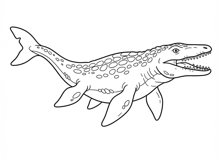 Mosasaurus pod vodou omalovánka