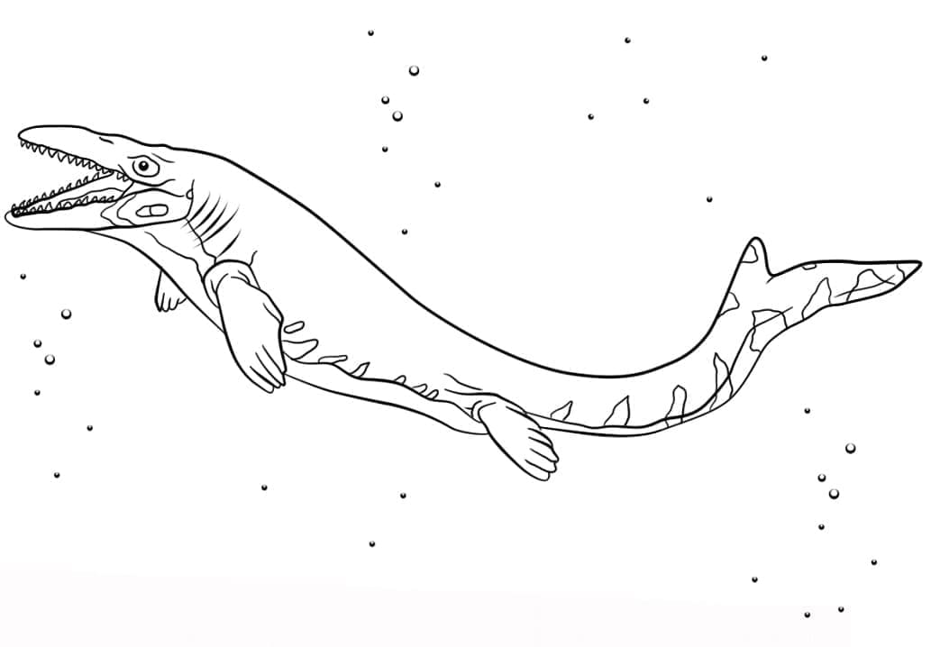 Mosasaurus pro děti omalovánka