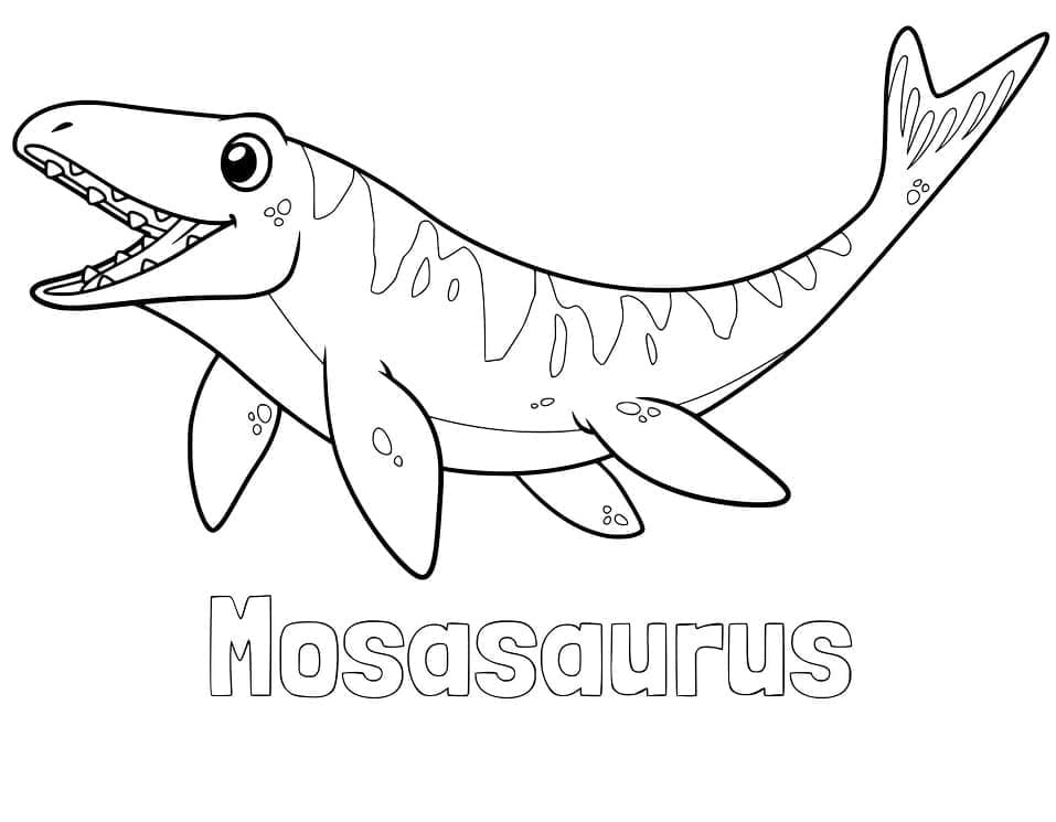 Mosasaurus tisknutelný omalovánka