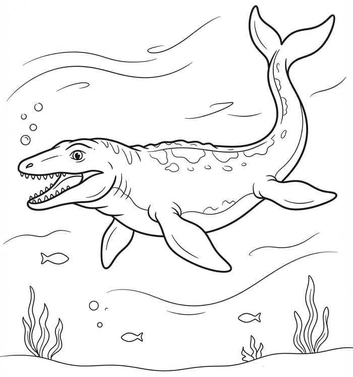 Mosasaurus v oceánu omalovánka