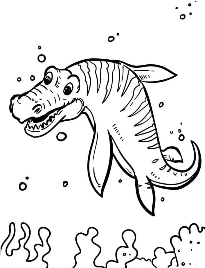 Mosasaurus zadarmo omalovánka