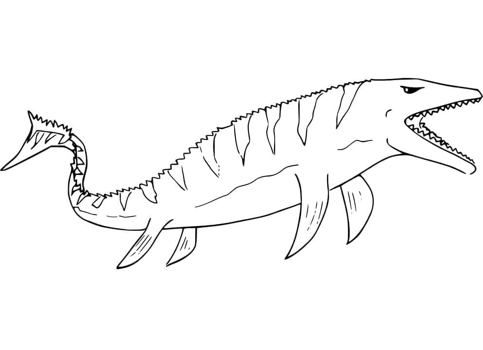 Mosasaurus zdarma pro děti omalovánka