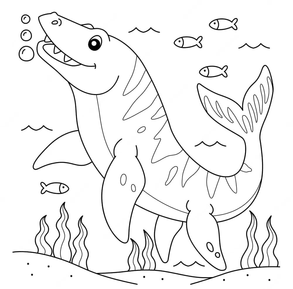 Mosasaurus zdarma omalovánka