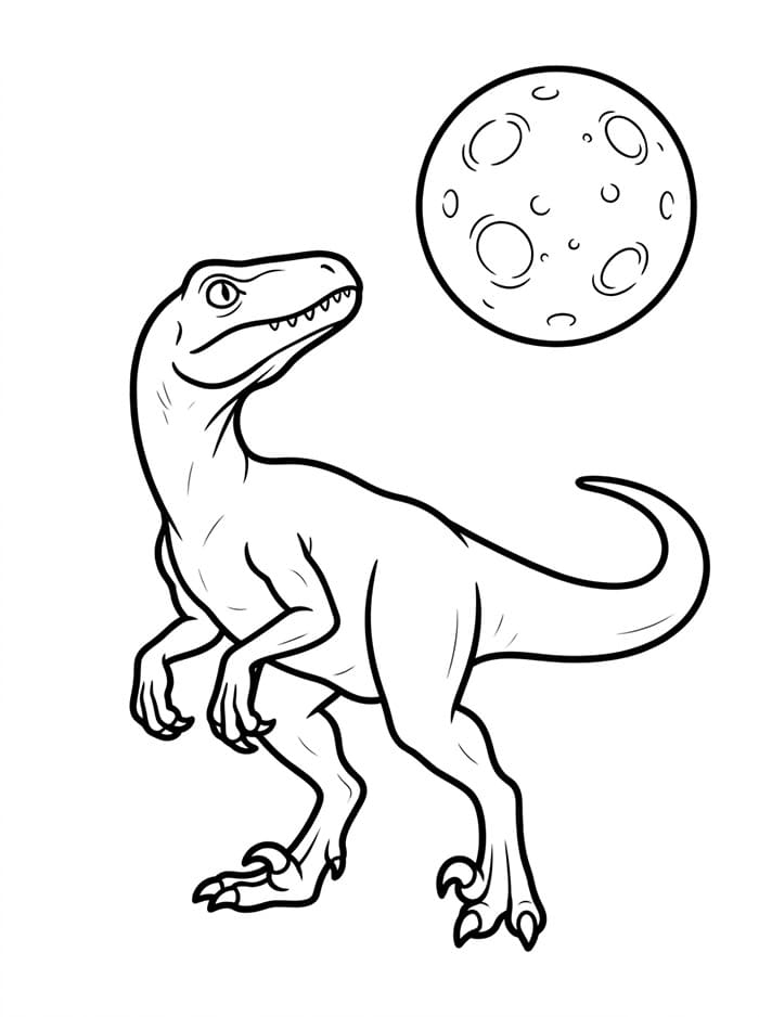 Omalovánka Obrázek Velociraptora