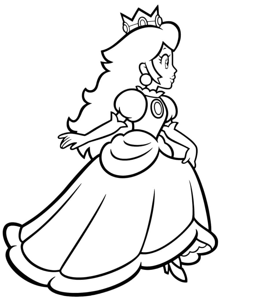 Obrázek princezny Peach zdarma omalovánka