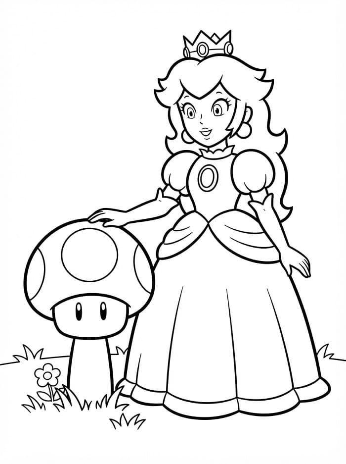 Okouzlující princezna Peach omalovánka
