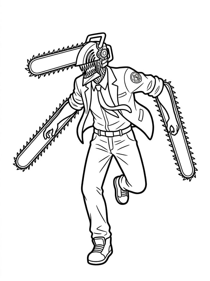 Parádní Chainsaw Man omalovánka
