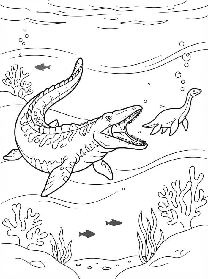 Parádní Mosasaurus omalovánka