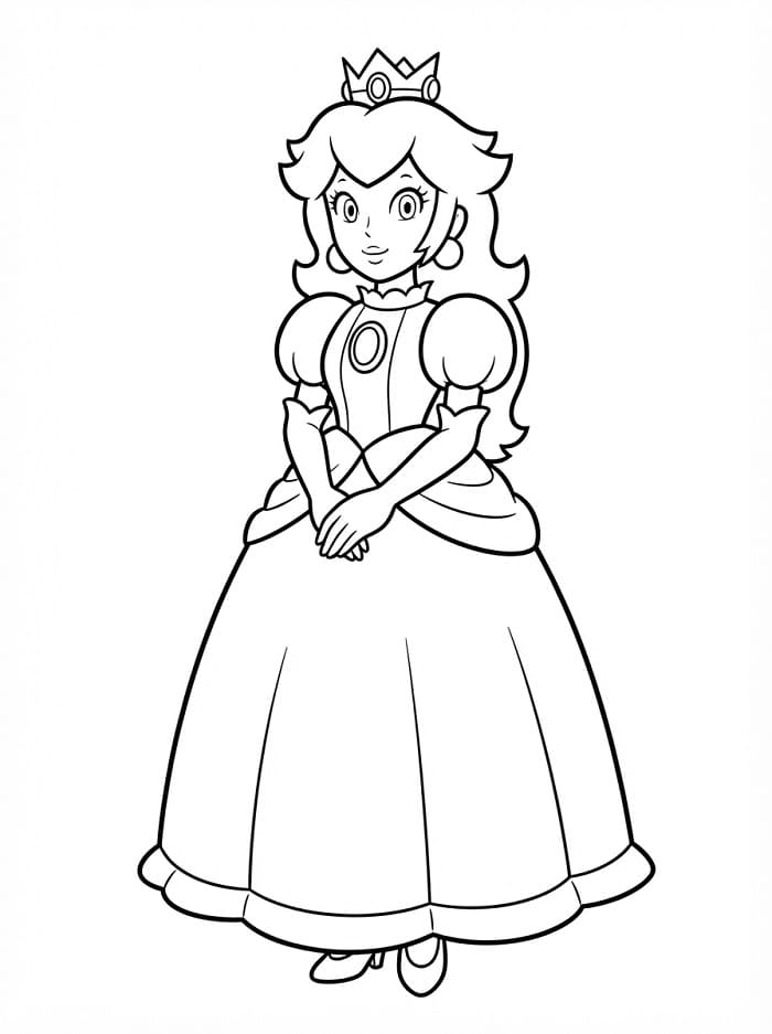 Pěkná princezna Peach omalovánka