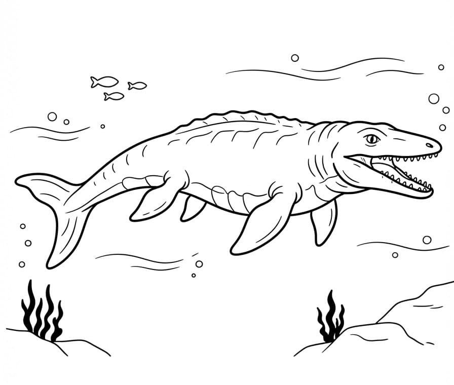 Pěkný Mosasaurus omalovánka