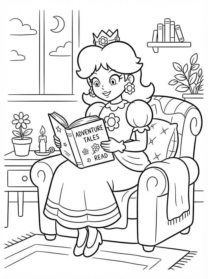 Omalovánka Princezna Daisy čte knihy