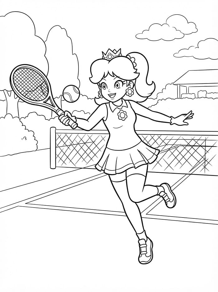 Omalovánka Princezna Daisy hrající tenis