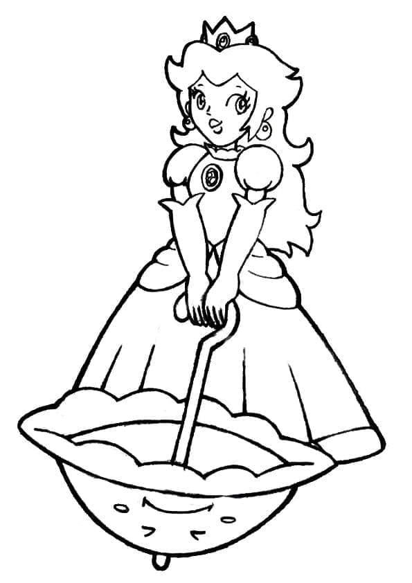 Princezna Peach k vytištění pro děti omalovánka