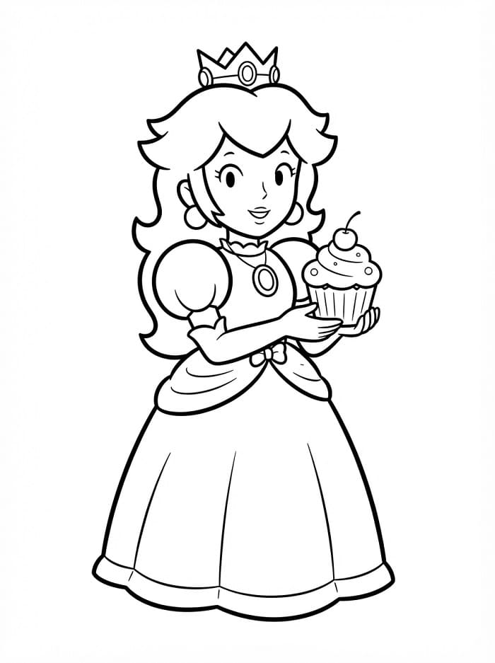 Princezna Peach zadarmo omalovánka