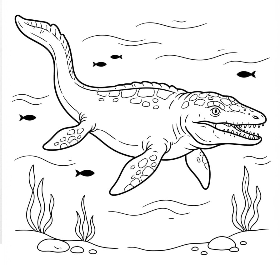 Realistický Mosasaurus omalovánka