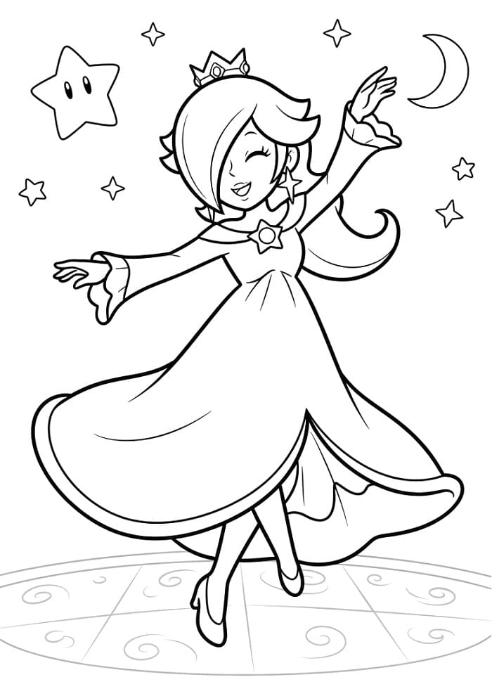 Rosalina z Mario Bros omalovánka