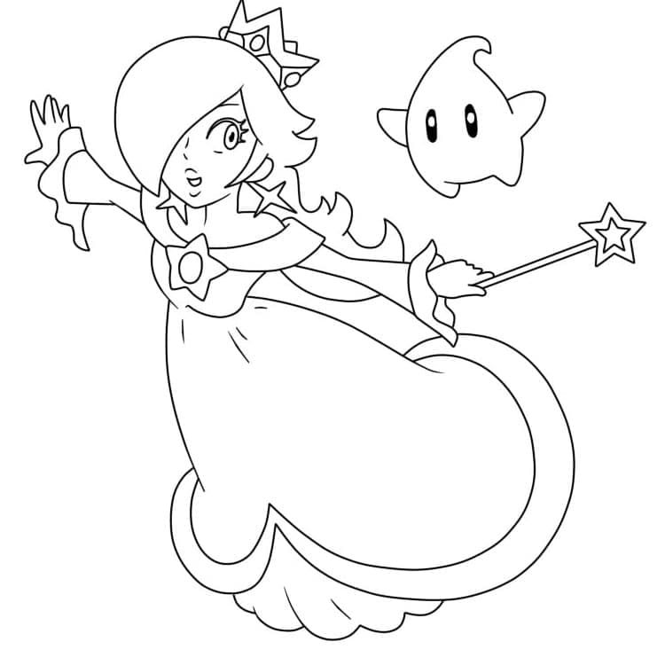 Rosalina zdarma pro děti omalovánka