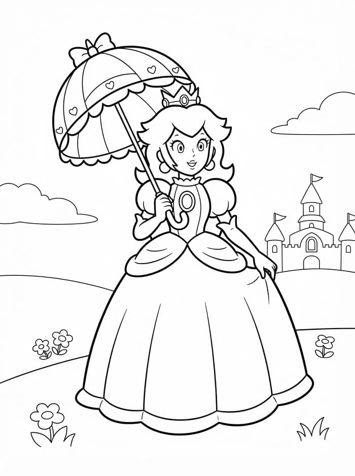 Rozkošná princezna Peach omalovánka