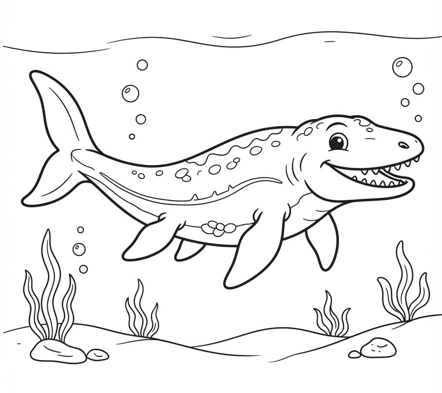 Roztomilý Mosasaurus omalovánka