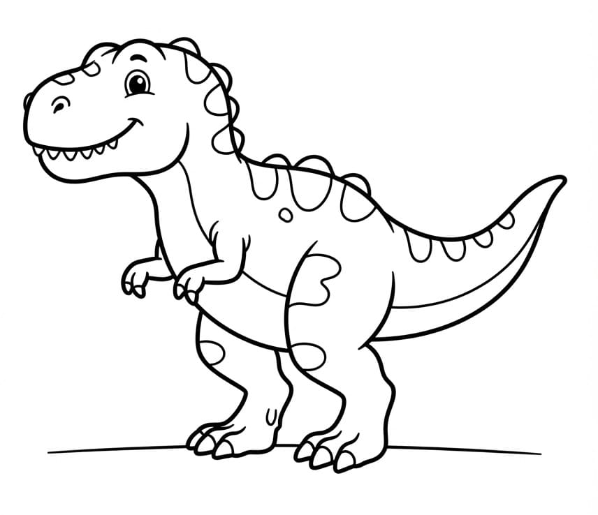 Roztomilý T-Rex omalovánka