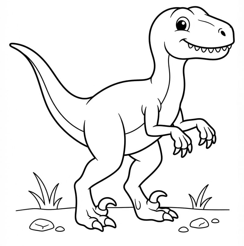 Omalovánka Roztomilý Velociraptor