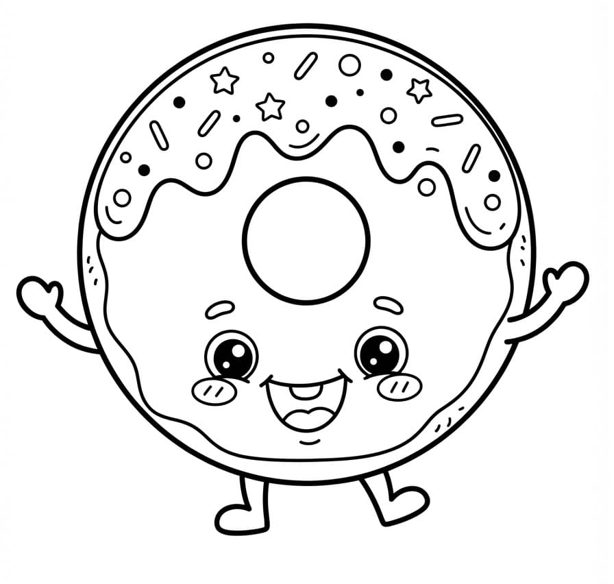 Omalovánka Roztomilý donut