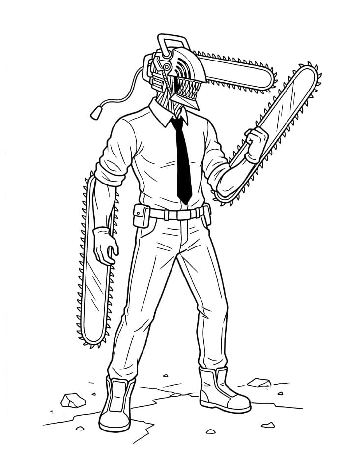 Skvělý Chainsaw Man omalovánka