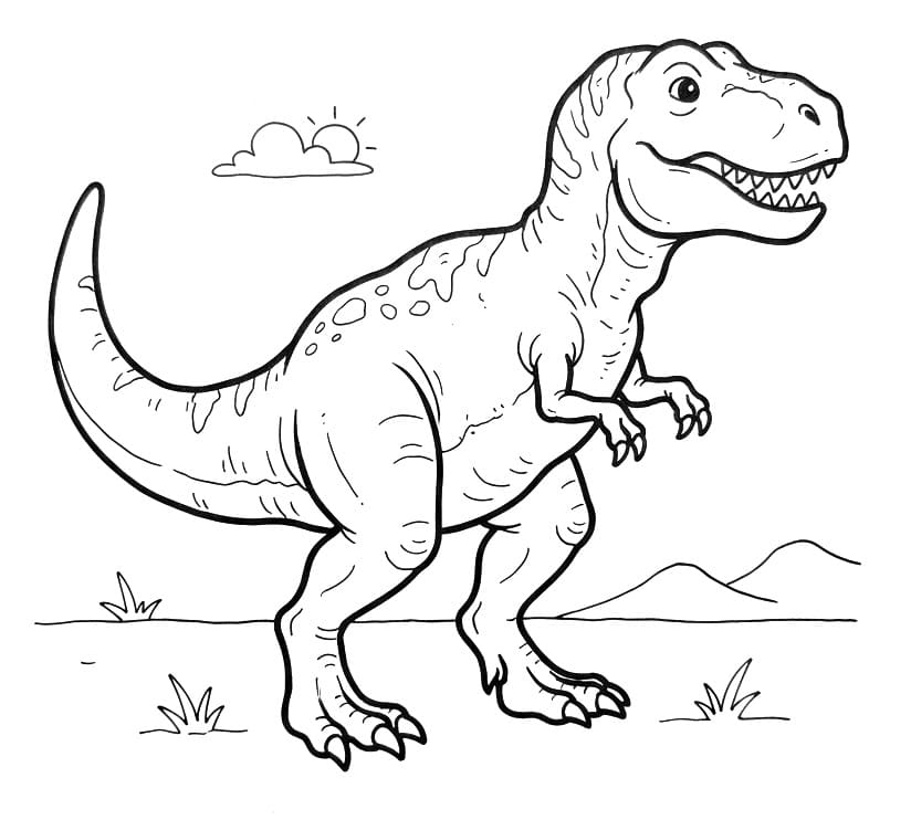 Skvělý T-Rex omalovánka