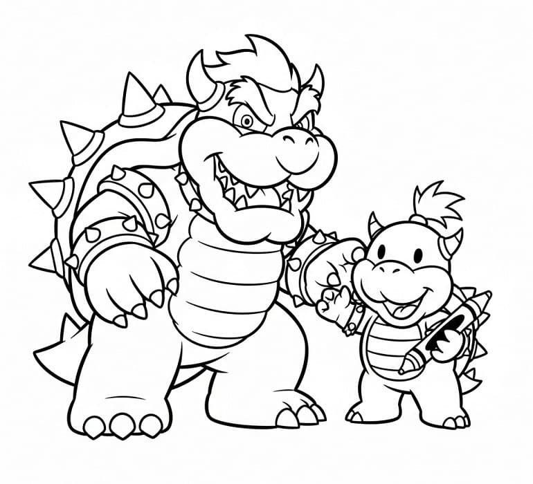Snadný Bowser omalovánka