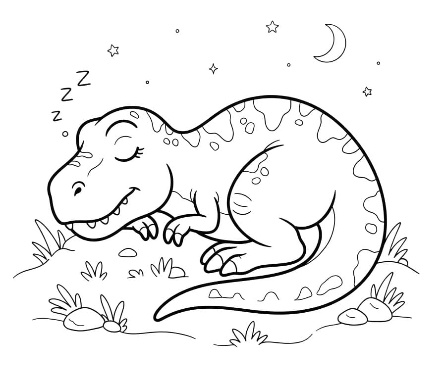 Spící T-Rex omalovánka